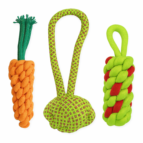 Three Colorful Dog Rope Toys